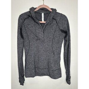Lululemon Think Fast Pullover Womens Size 8 Coco Pique Black Athleisure Yoga